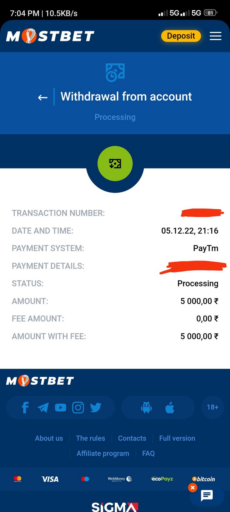 Télécharger et installer l'application Mostbet